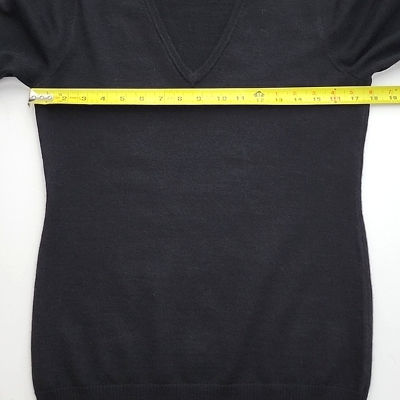 Jones & Co. Women's Black 100% Merino  V Neck Pullover Sweater Size Medium - Picture 9 of 12